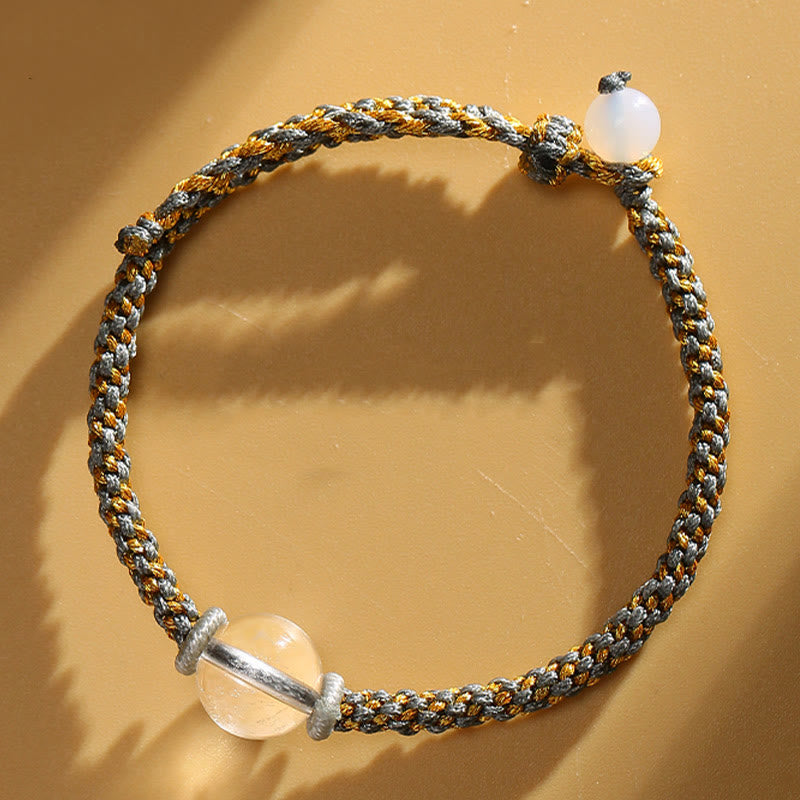 Handmade Red Agate Amethyst Calm Braided Bracelet