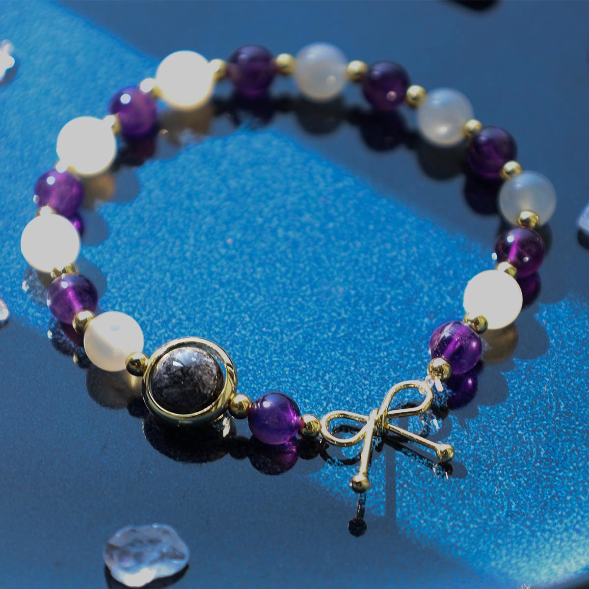 Amethyst Cat Eye Spiritual Healing Bead Bracelet
