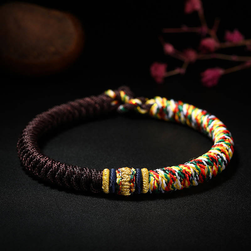 Multicolored Red String Bracelet with King Kong Knot for Protection