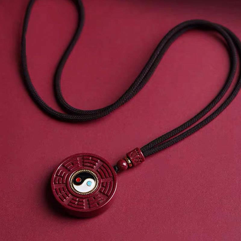 Natural Cinnabar Yin Yang Pendant for Protection & Balance