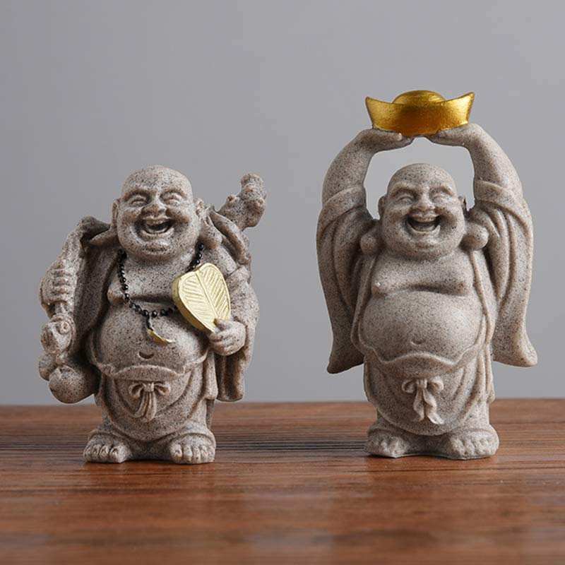 Laughing Buddha Resin Statue Blessing Home Decor 7.5cm