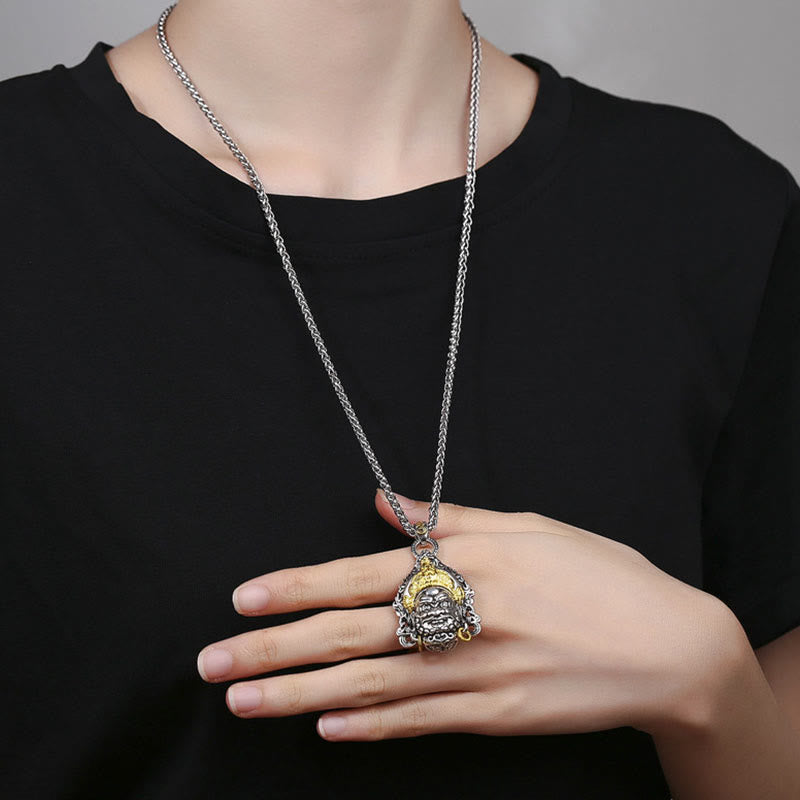Yellow God of Wealth Copper Luck Necklace for Prosperity