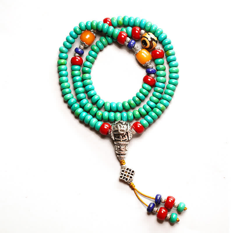 108 Beads Tibetan Turquoise Dzi Protection Bracelet