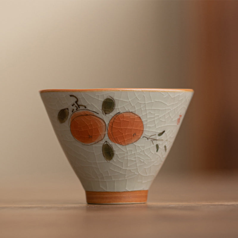 50ml Ceramic Teacup with Koi Fish Lotus Design for Meditation