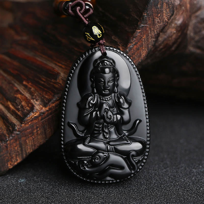 Chinese Zodiac Black Obsidian Purification Necklace