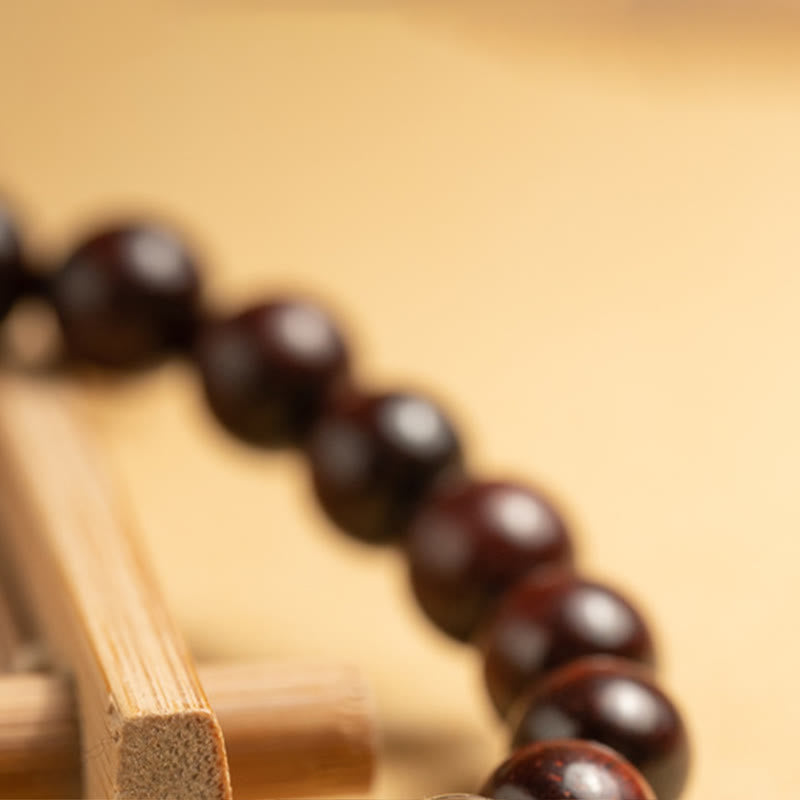 Small Leaf Red Sandalwood Protection Bracelet 14-16cm