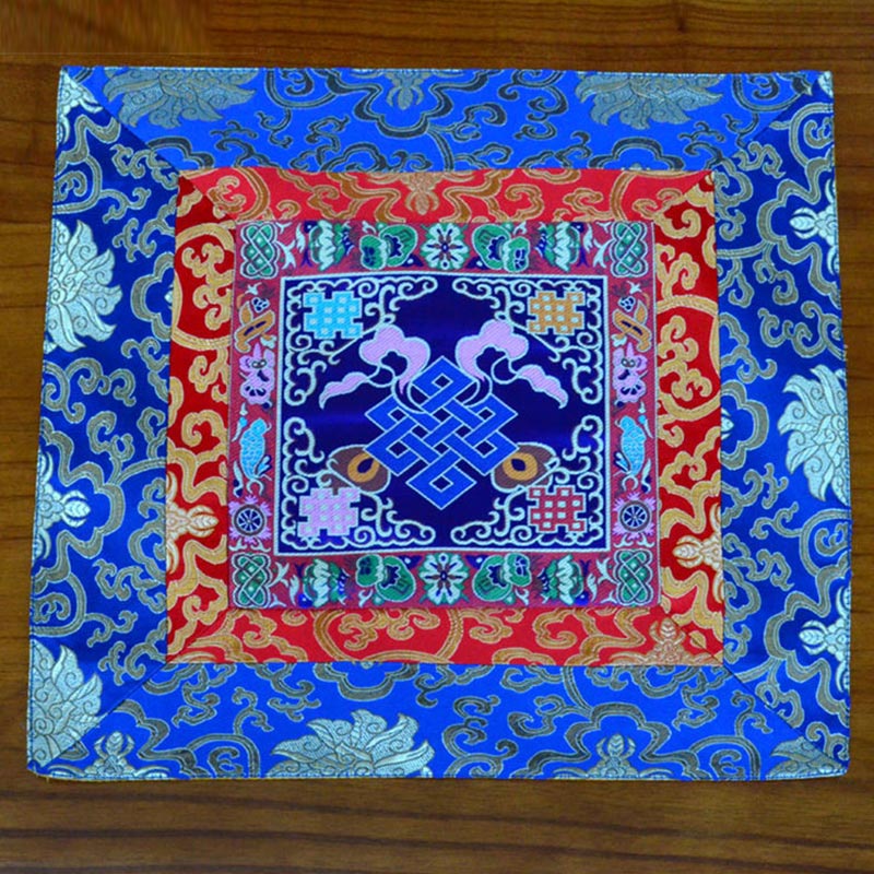 Meditation Prayer Altar Mat with Vajra and Auspicious Symbols