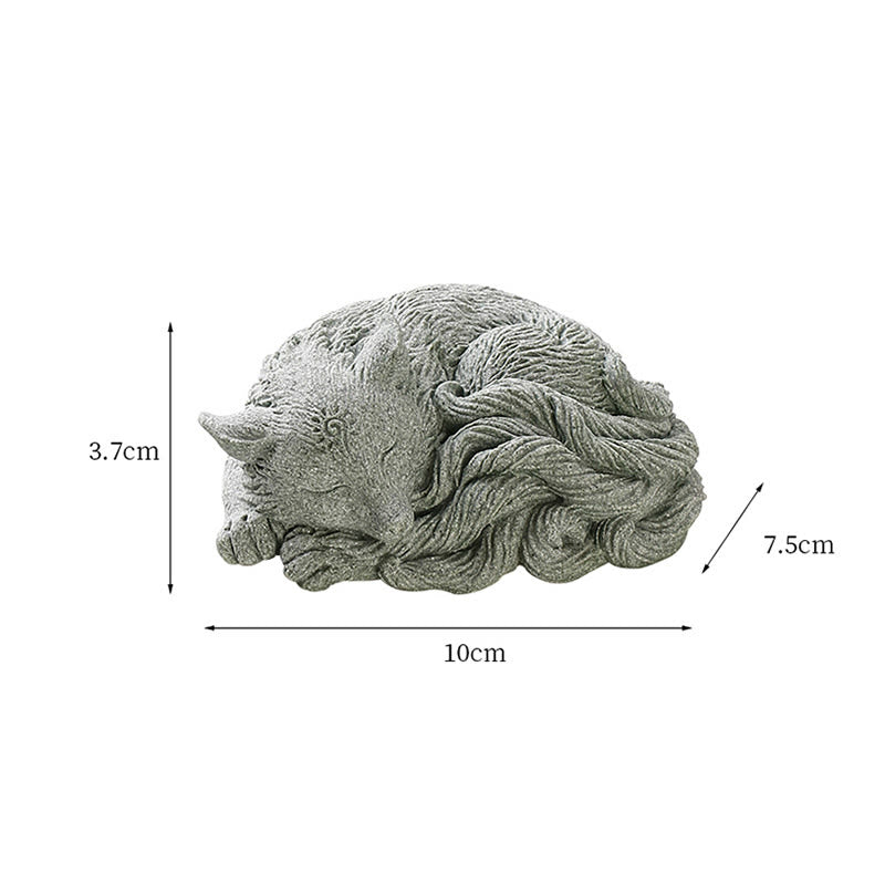 Nine-Tailed Fox Sandstone Home Zen Decor Figurine 10cm
