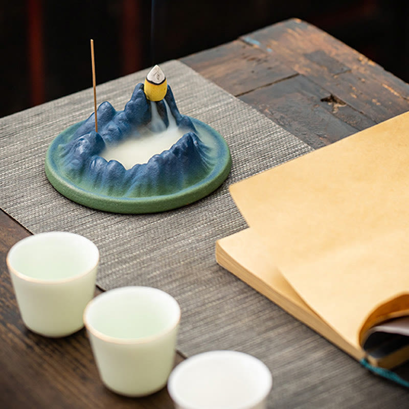 Creative Ceramic Mountain River Backflow Incense Burner