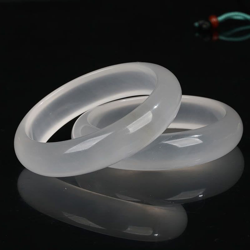 Golden Silk Jade Bracelet for Wealth and Luck, 58mm Bangle