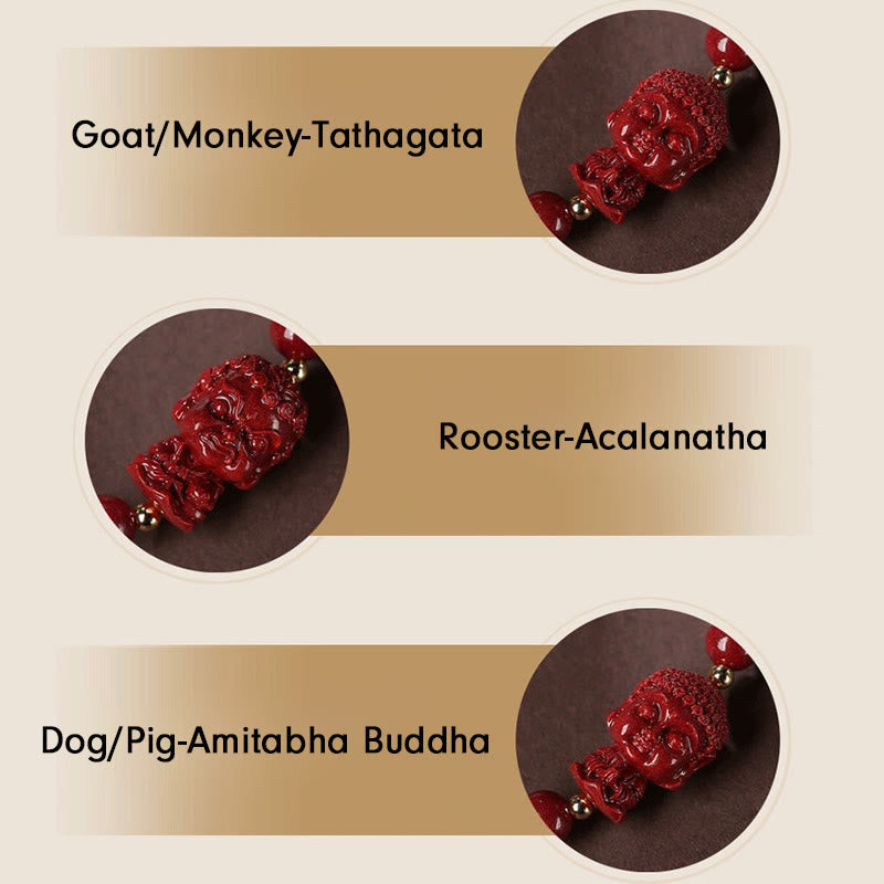 Chinese Zodiac Cinnabar Amulet Blessing String Bracelet