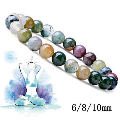 India Agate 8mm Bracelet for Luck & Calm Energy