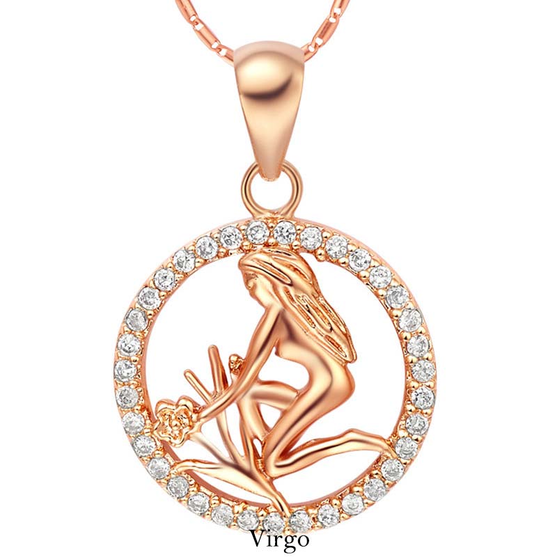 12 Zodiac Sign Copper Necklace | Luck & Healing Pendant