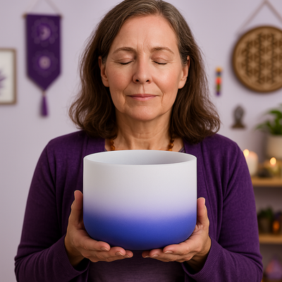 Indigo Aria Gradient A Note Crystal Singing Bowl