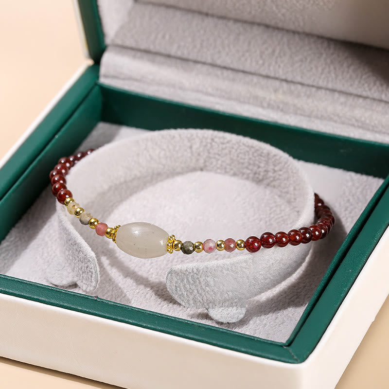 Garnet Jade Tourmaline Passion Bracelet for Positive Change