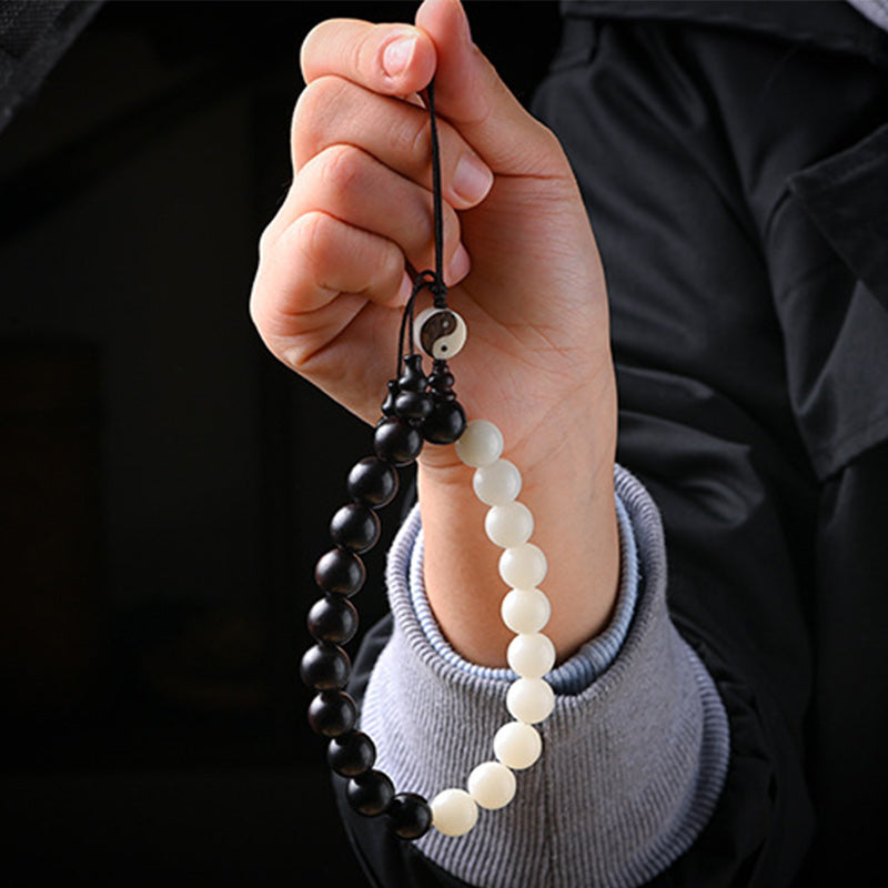 12mm Ebony Yin Yang Meditation & Protection Bracelet