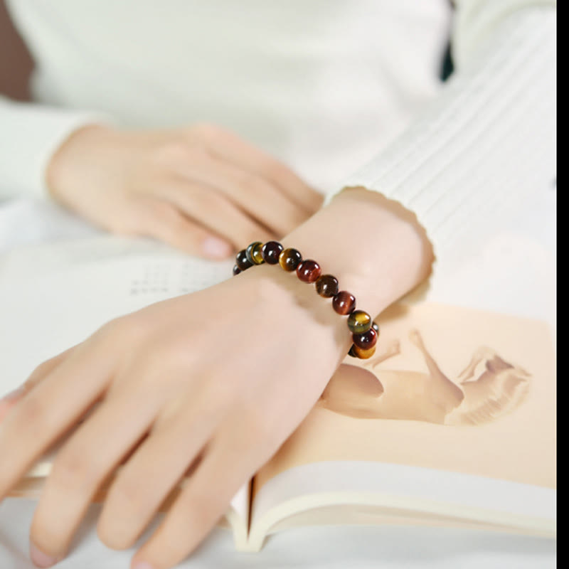 8mm Tiger Eye Bracelet for Positive Protection & Courage