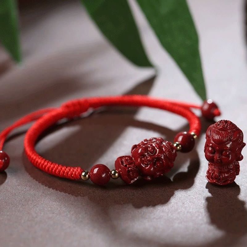 Chinese Zodiac Cinnabar Amulet Blessing String Bracelet