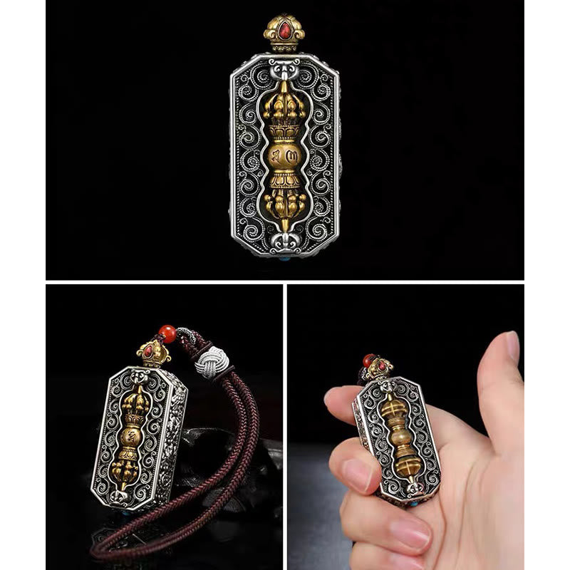 Om Mani Padme Hum Necklace | Dorje Vajra Lotus Pendant