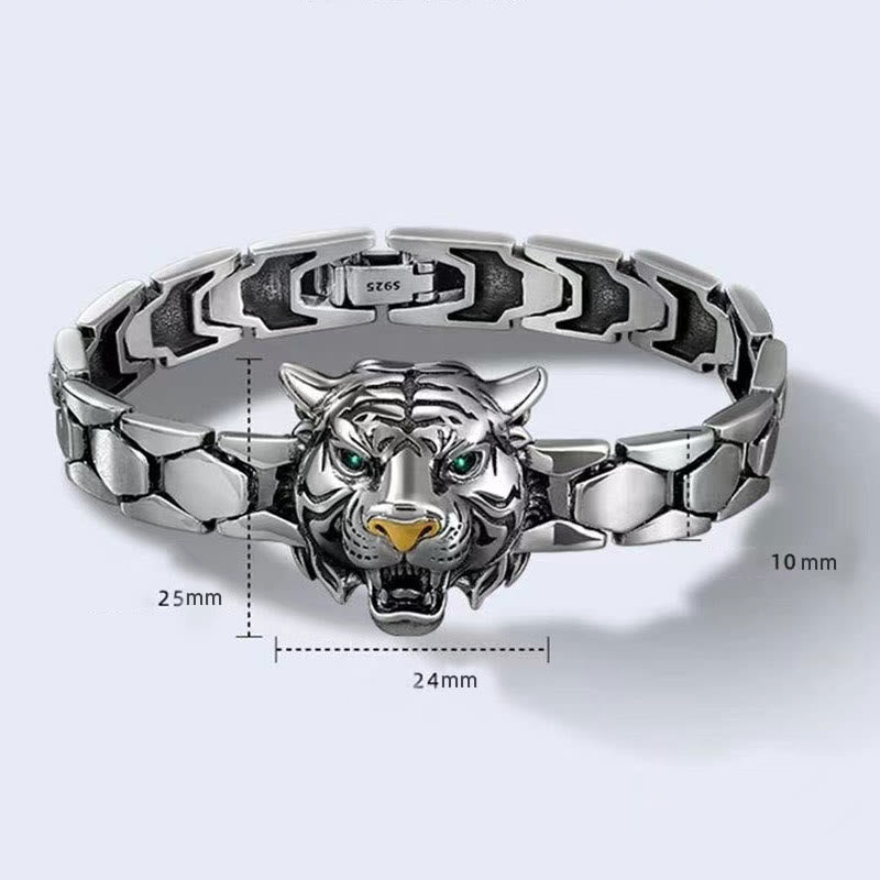Copper Tiger Head Healing Bracelet for Balance & Luck