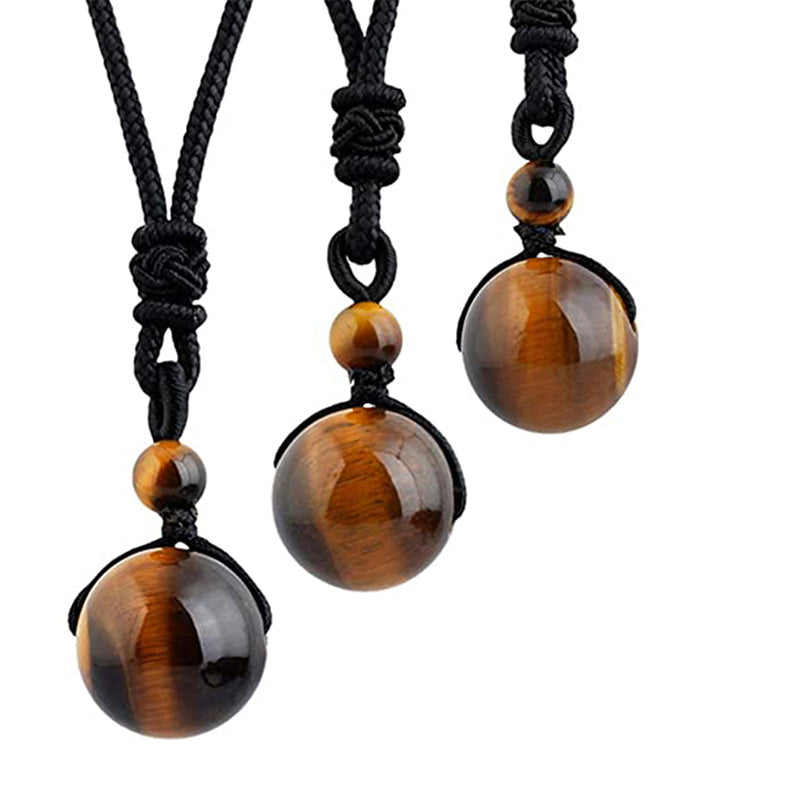 16mm Tiger Eye Protection Necklace for Courage and Balance
