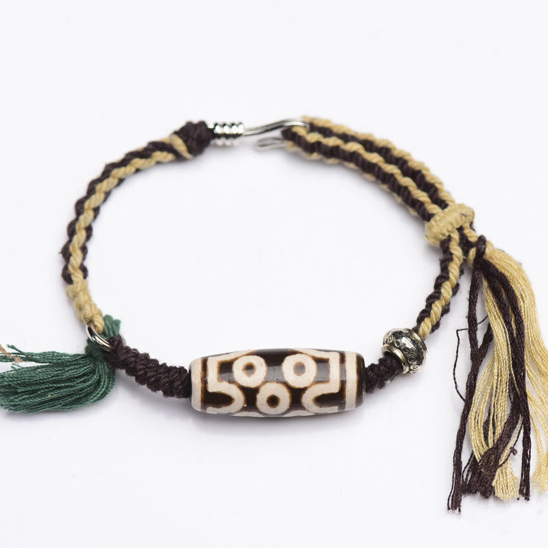 Nine-Eye Dzi Bead Protection Agate Bracelet Unisex