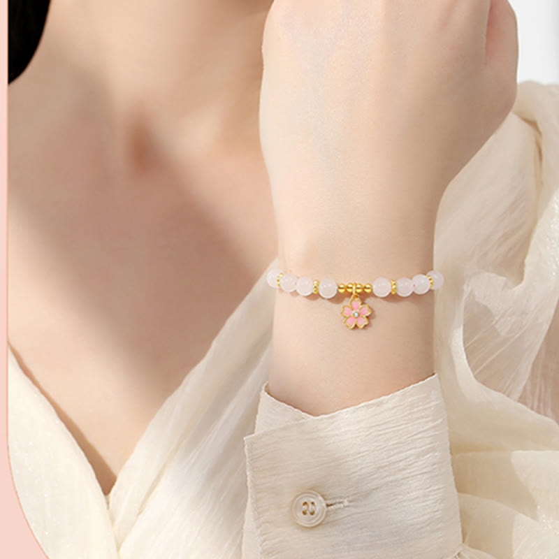 6mm Hetian White Jade Protection Bracelet in Sterling Silver