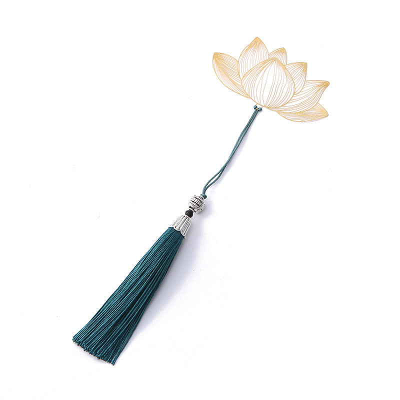 Lotus Flower Brass Hollow Bookmark | New Beginnings