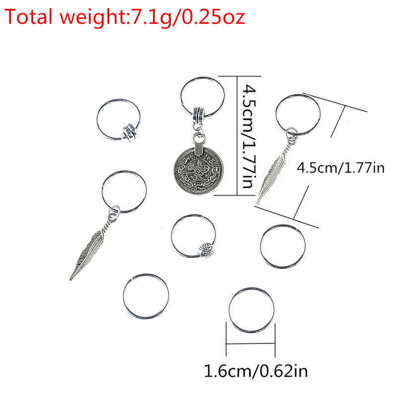 Copper Antique Leaf Coins Beads Hair Pins Decoration Set