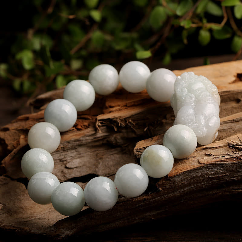 10MM Jade Pixiu Wealth Prosperity Bracelet for Luck