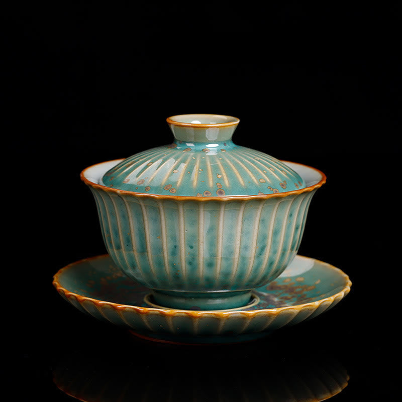 Retro Glaze Kiln Change Ceramic Gaiwan Tea Cup 150ml