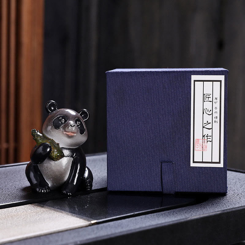 Color Changing Panda Bamboo Resin Tea Pet Figurine