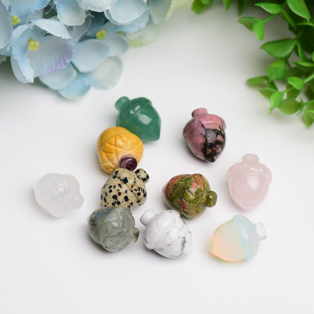 1.0 inch Mixed Crystal Acorn Figurine for Jewelry DIY