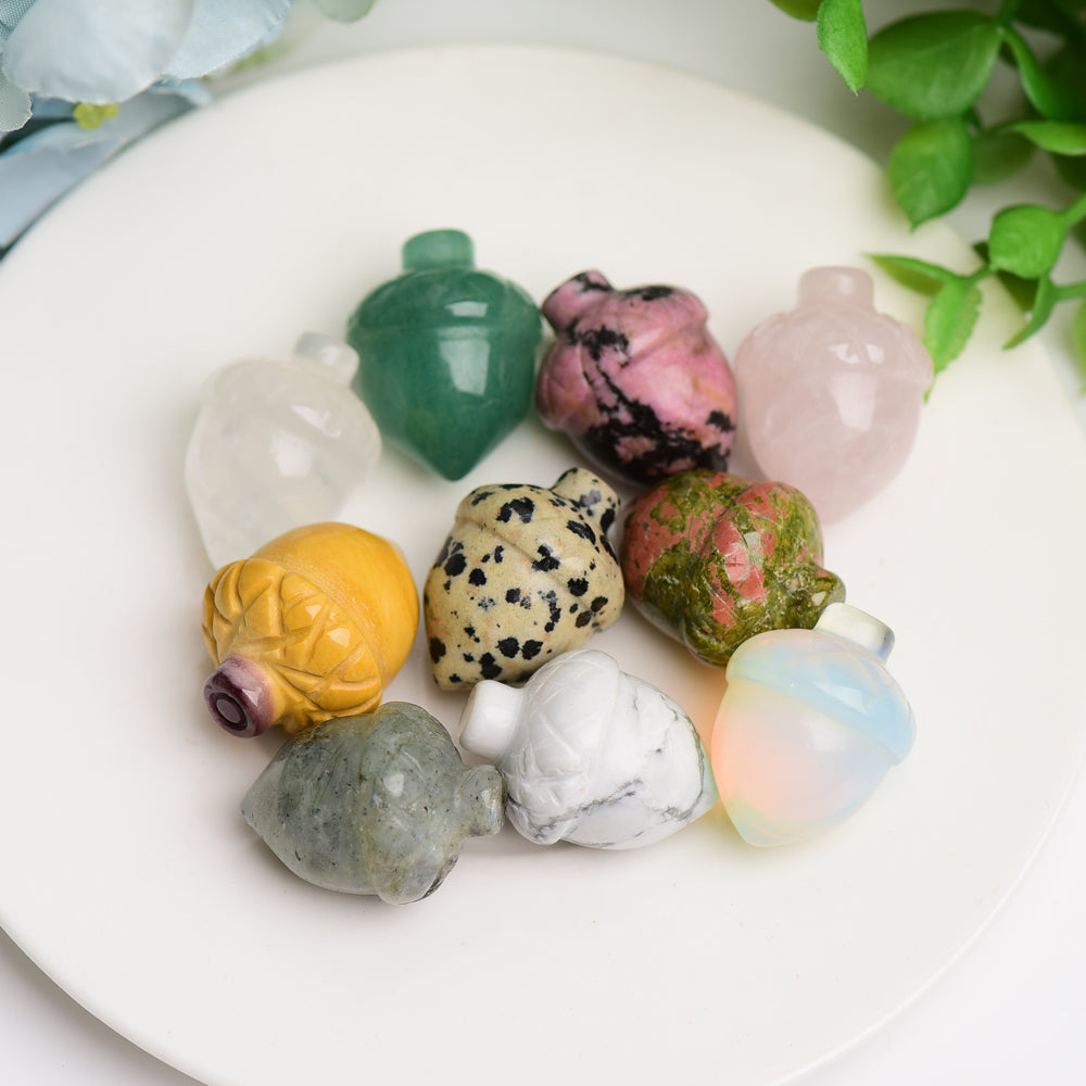 1.0 inch Mixed Crystal Acorn Figurine for Jewelry DIY