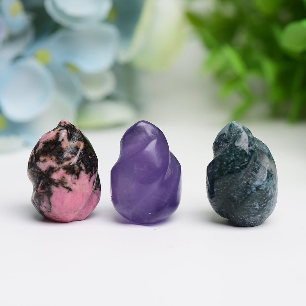 1.0 inch Mixed Crystal Mini Flame Carvings for Healing