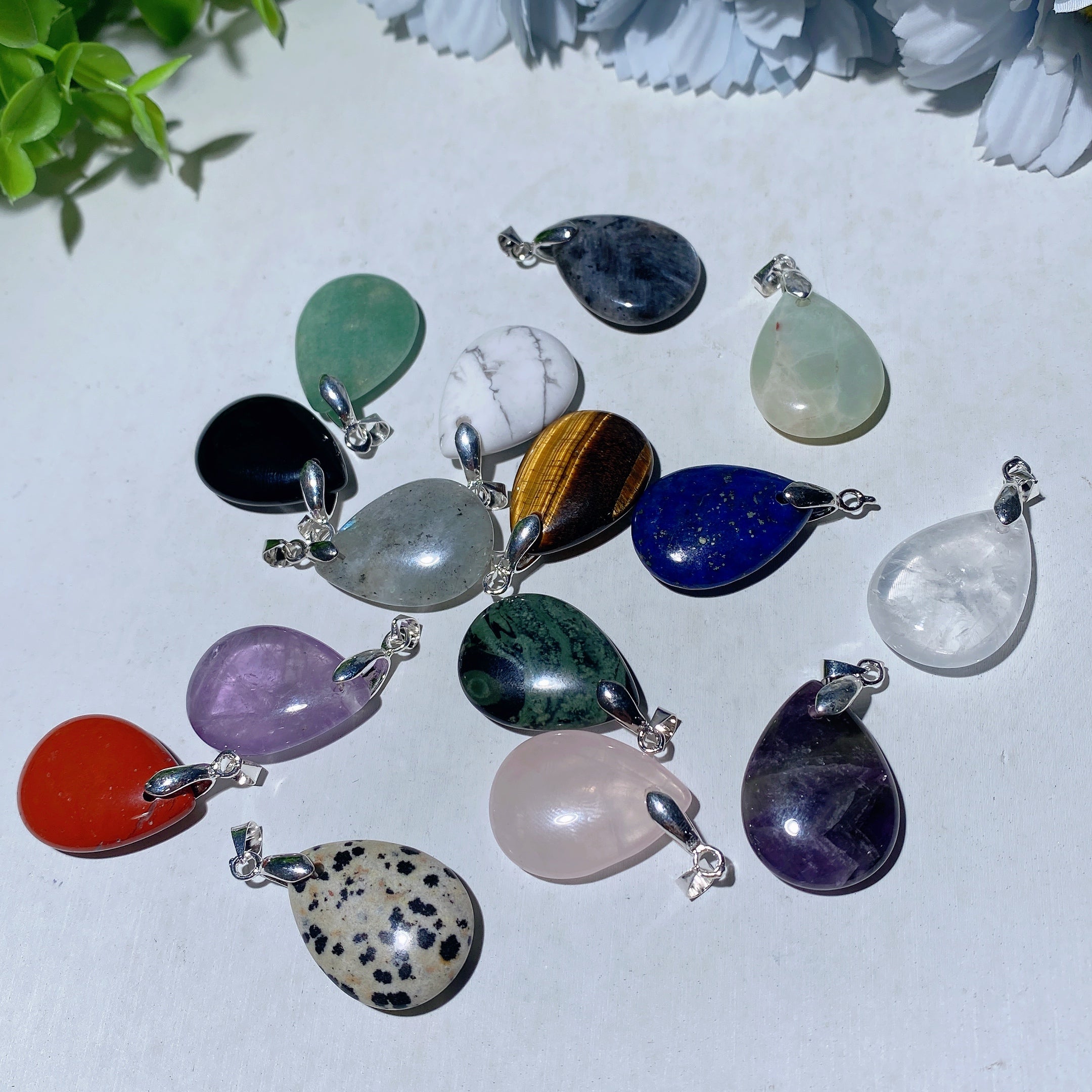 1.0 inch Mixed Crystal Water Drop Pendant for Healing