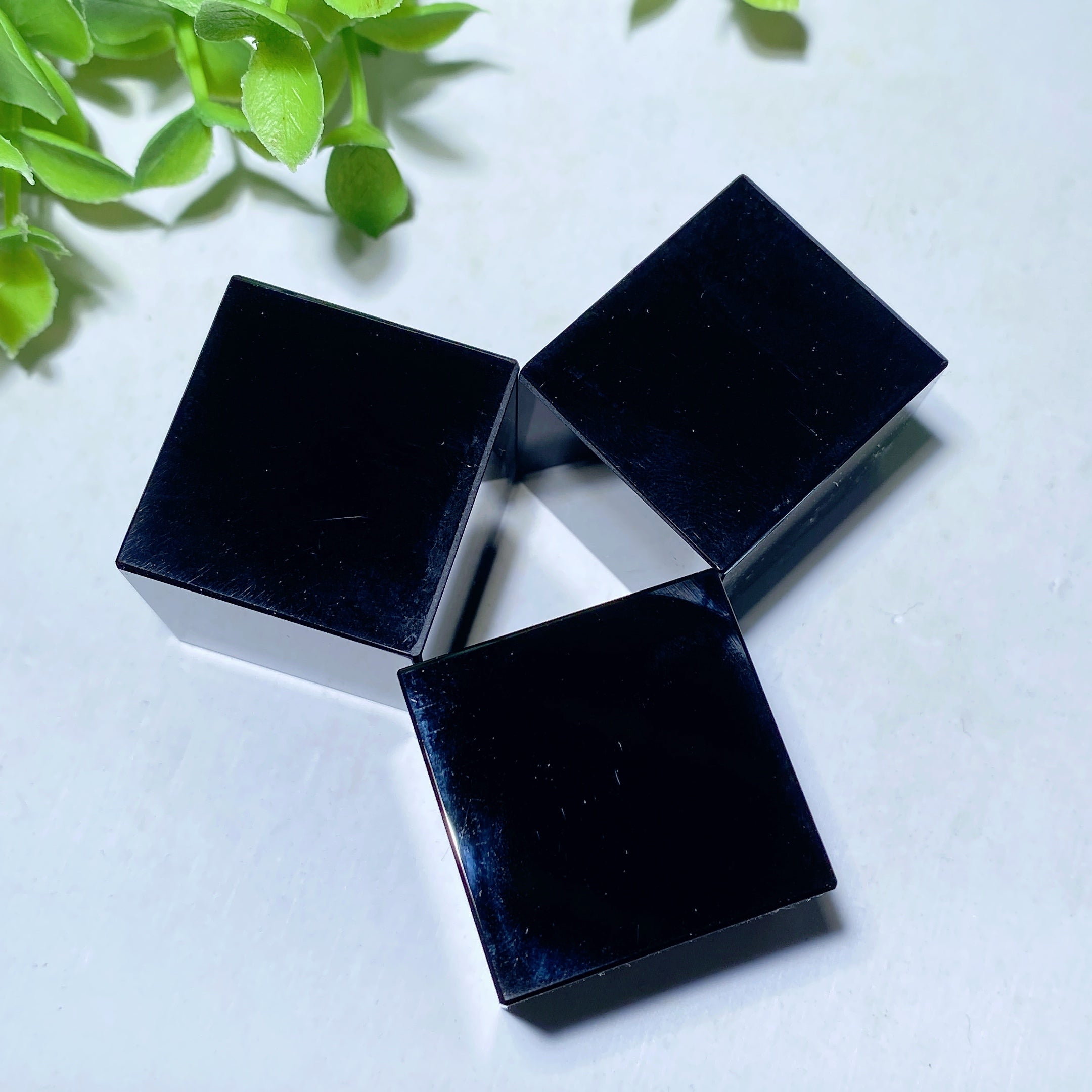 1.1 inch Black Obsidian Healing Cube for Meditation