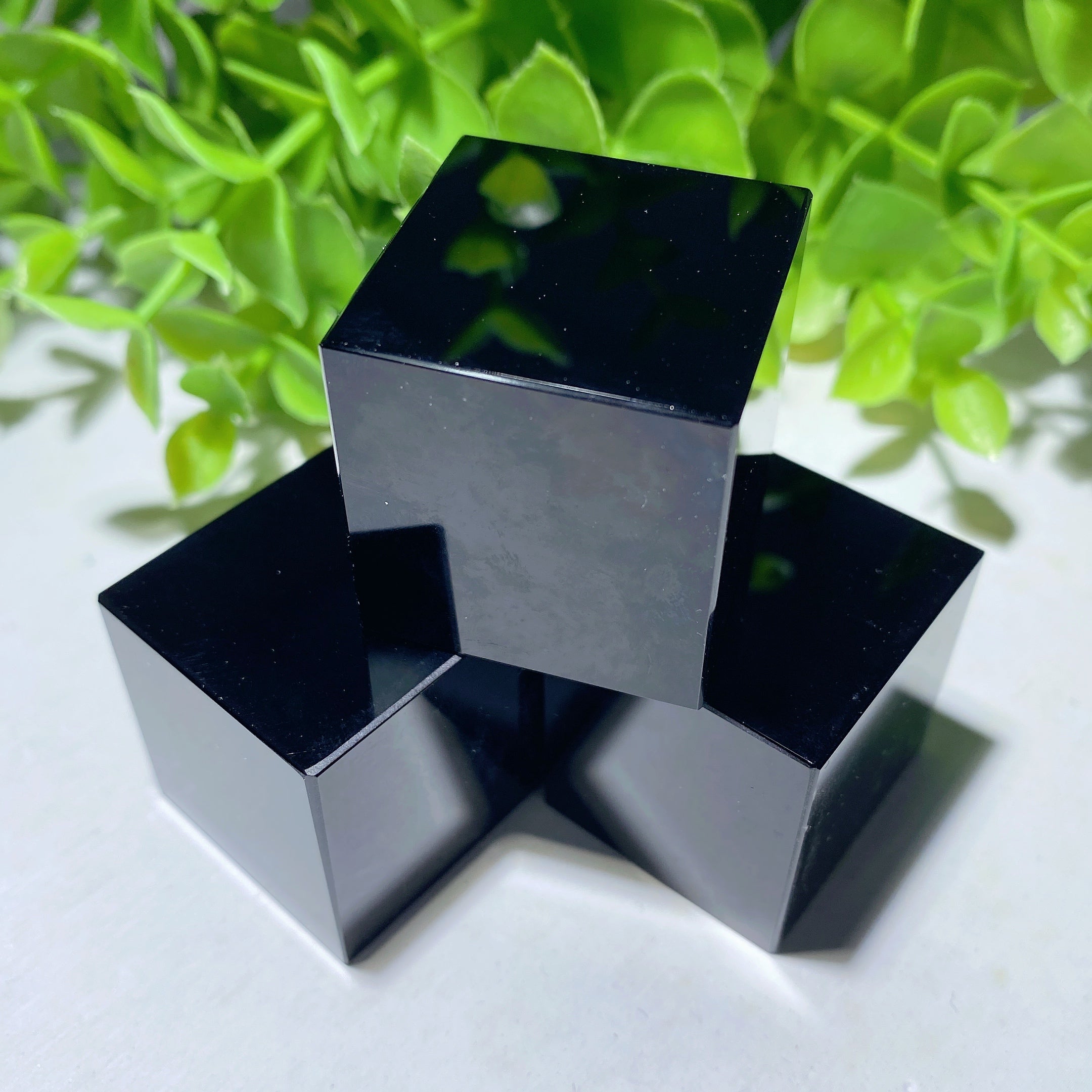 1.1 inch Black Obsidian Healing Cube for Meditation