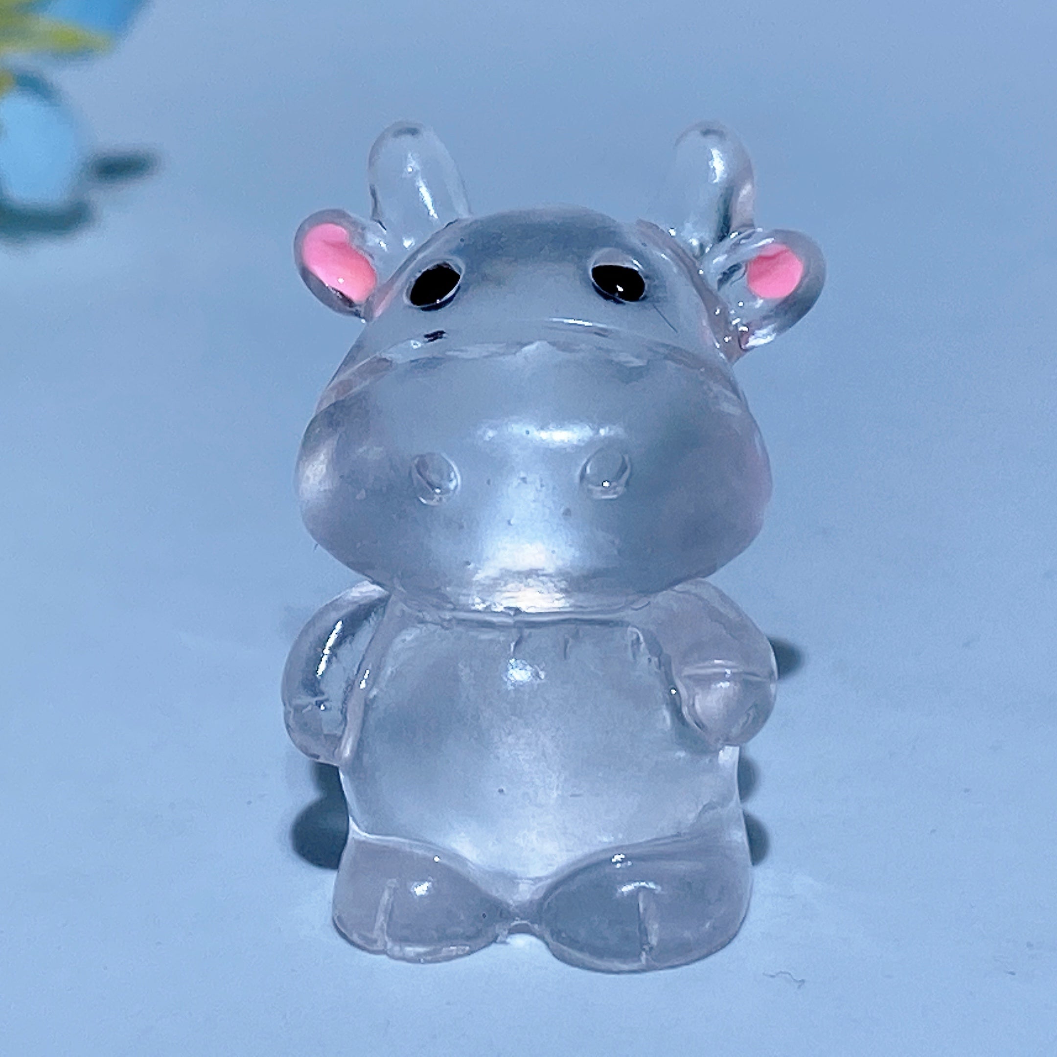 1.1 inch Crystal Cow Carving Figurine Spiritual Animal Statue
