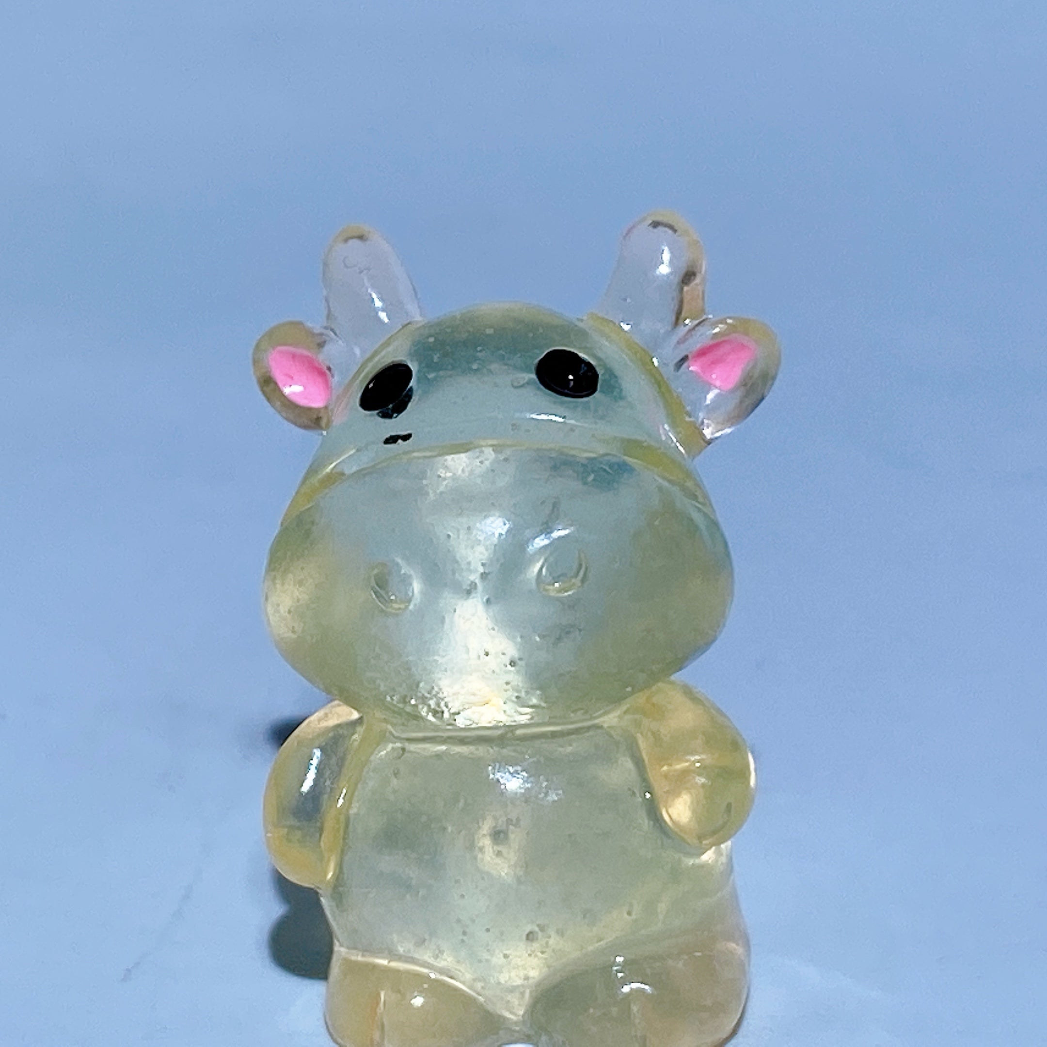 1.1 inch Crystal Cow Carving Figurine Spiritual Animal Statue