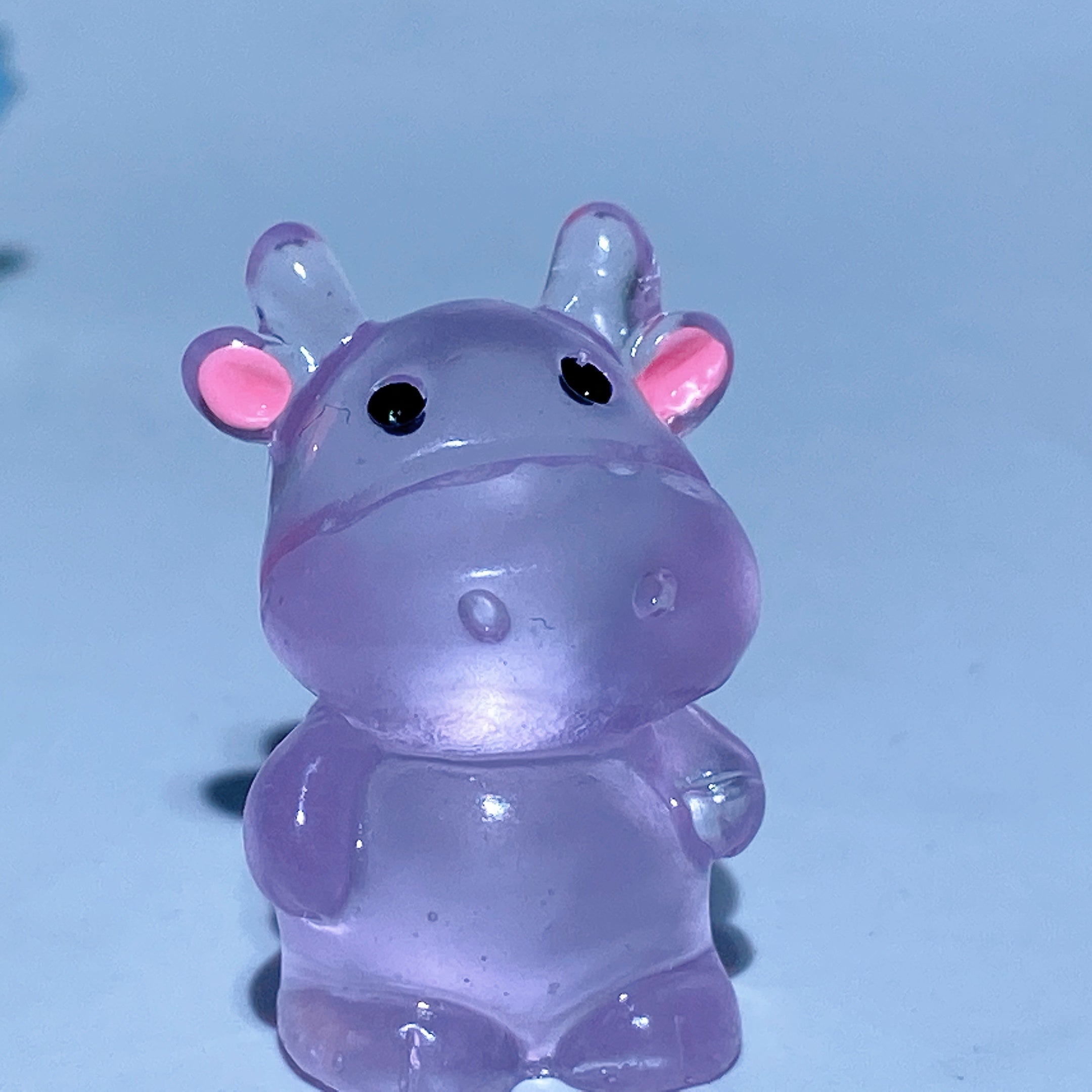 1.1 inch Crystal Cow Carving Figurine Spiritual Animal Statue
