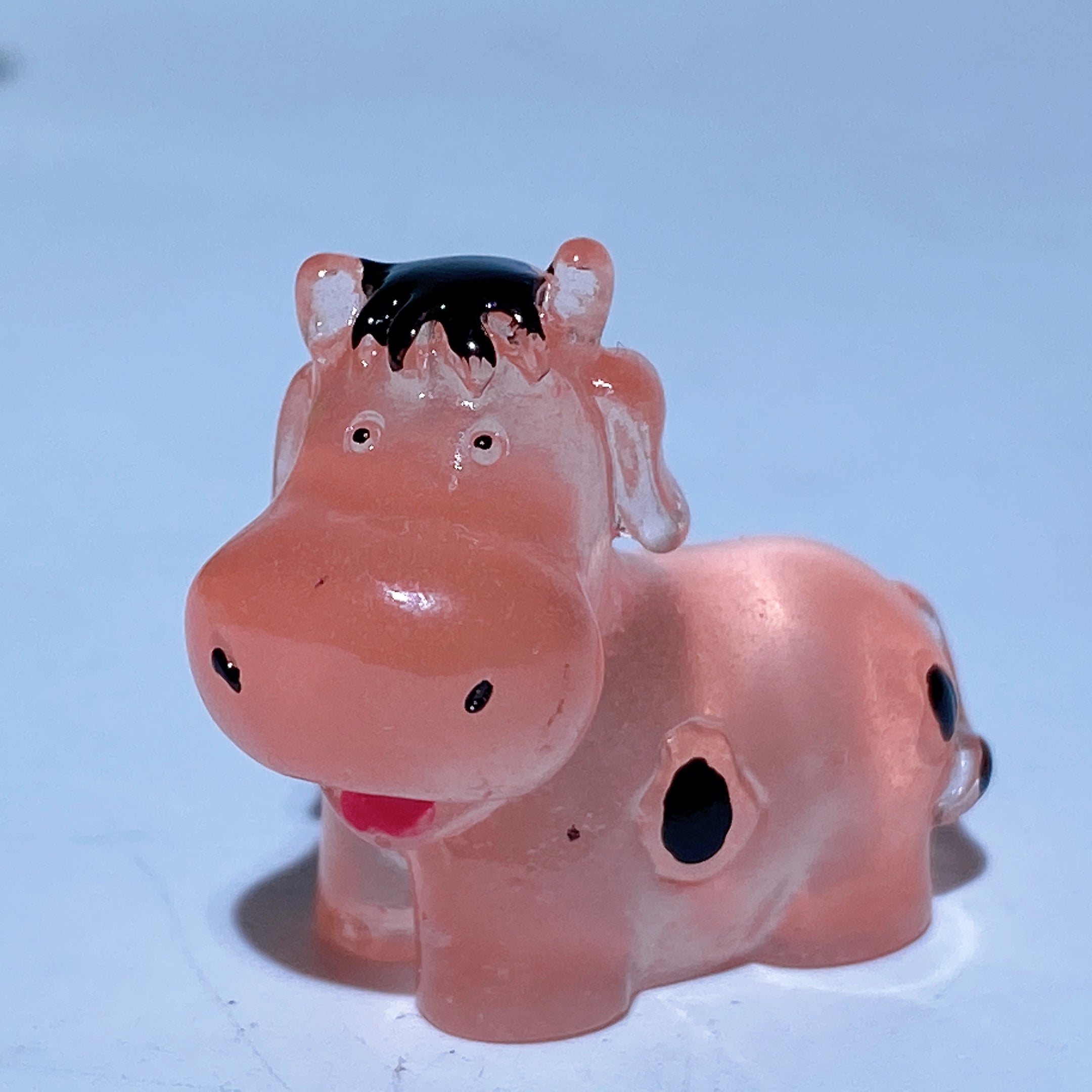 1.1-inch Luminous Crystal Cow Carving for Healing