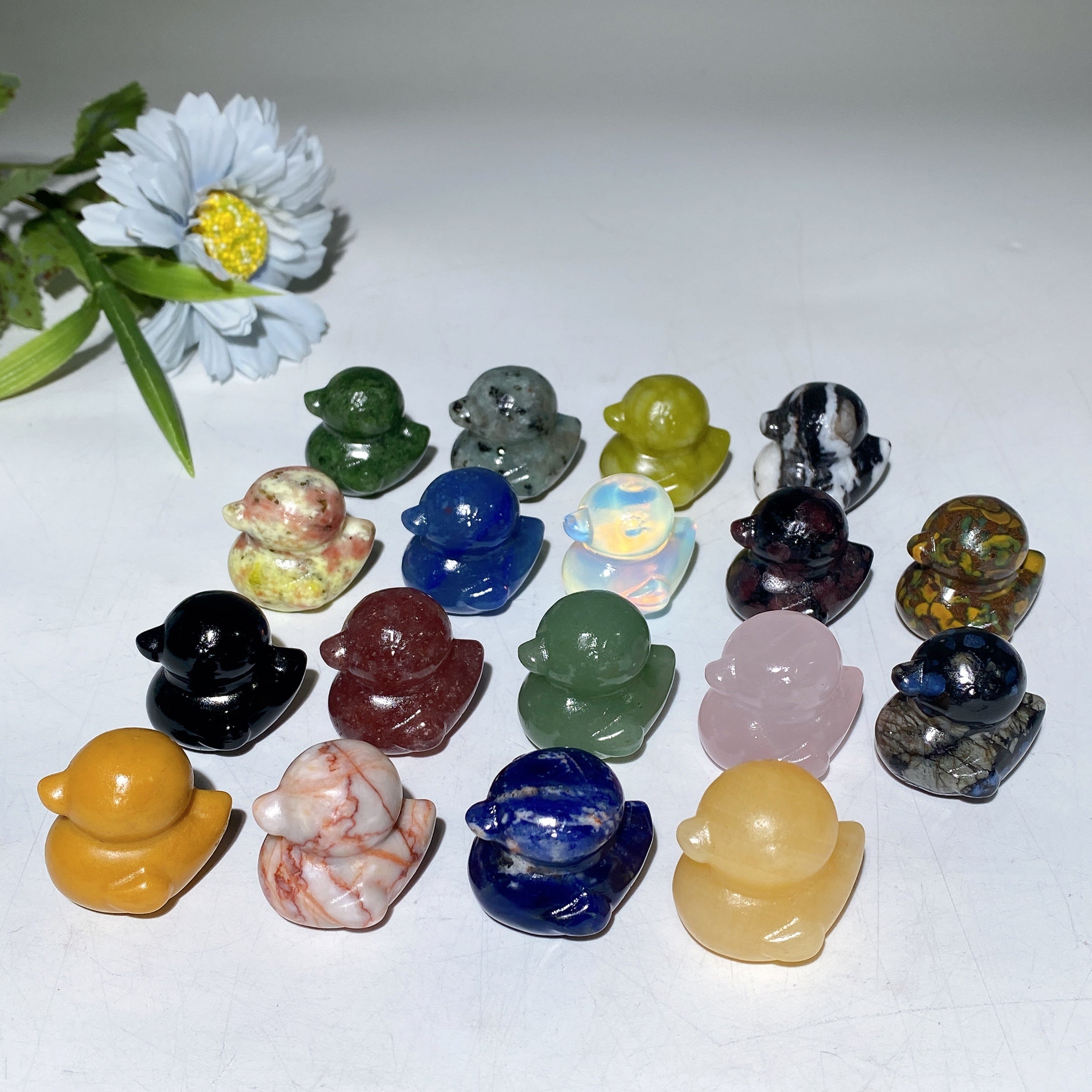 1.1 Inch Mini Crystal Duck Carving for Healing Energy