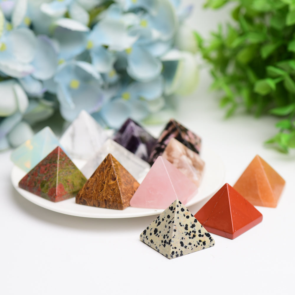 1.1 inch Mixed Crystal Healing Pyramid for Meditation & Energy