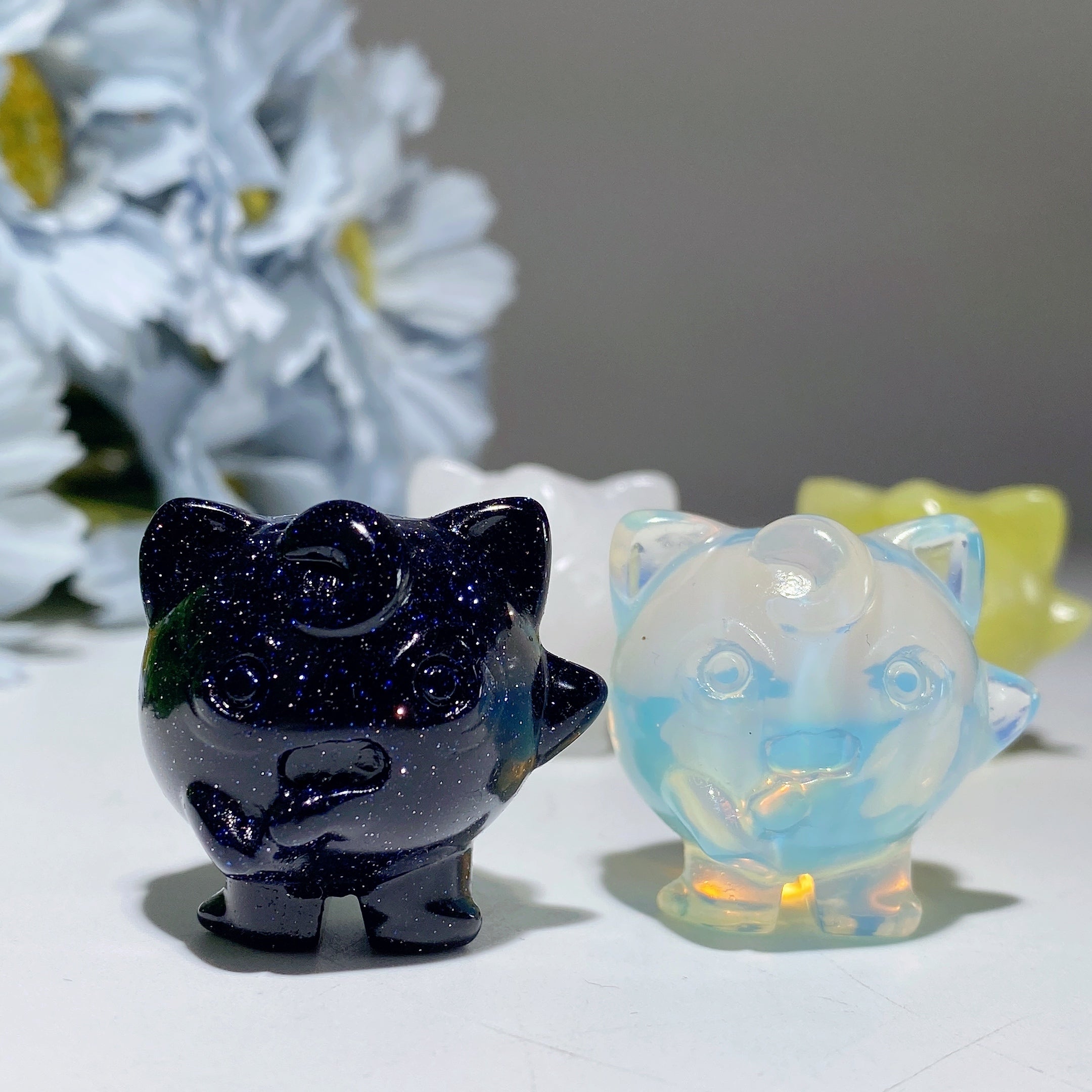 1.1 inch Mixed Crystal Jiggly Puff Figurine for Healing