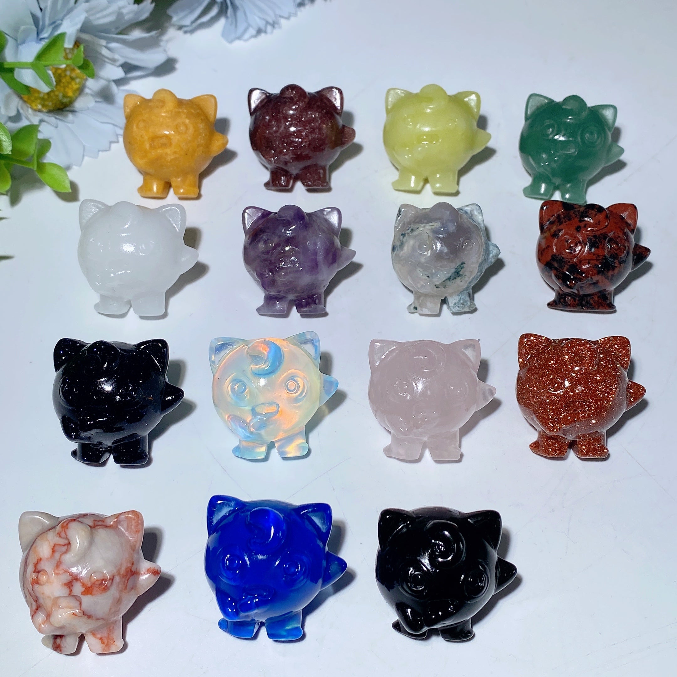 1.1 inch Mixed Crystal Jiggly Puff Figurine for Healing