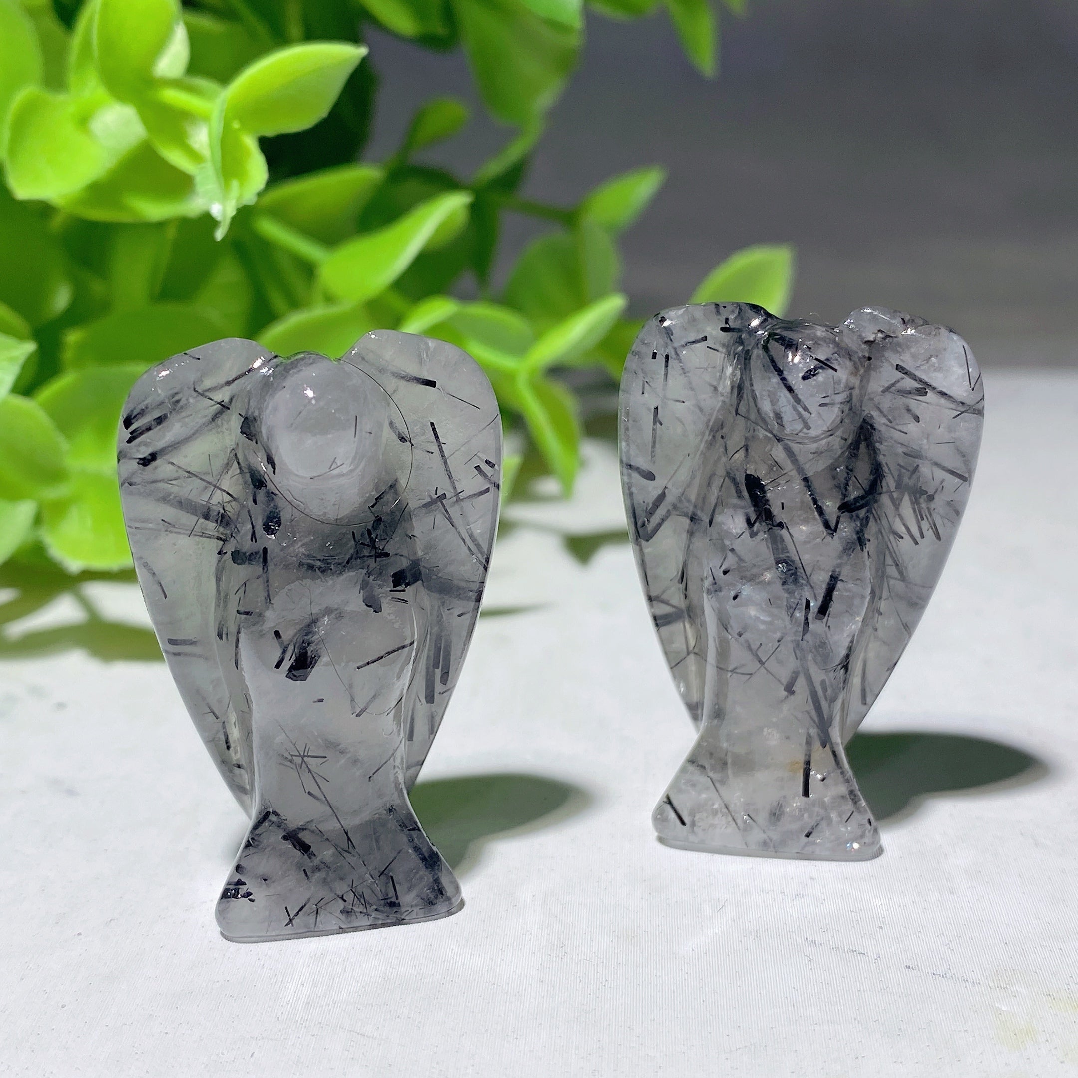 1.2-1.7 inch Black Tourmaline Crystal Animal Carvings for Healing