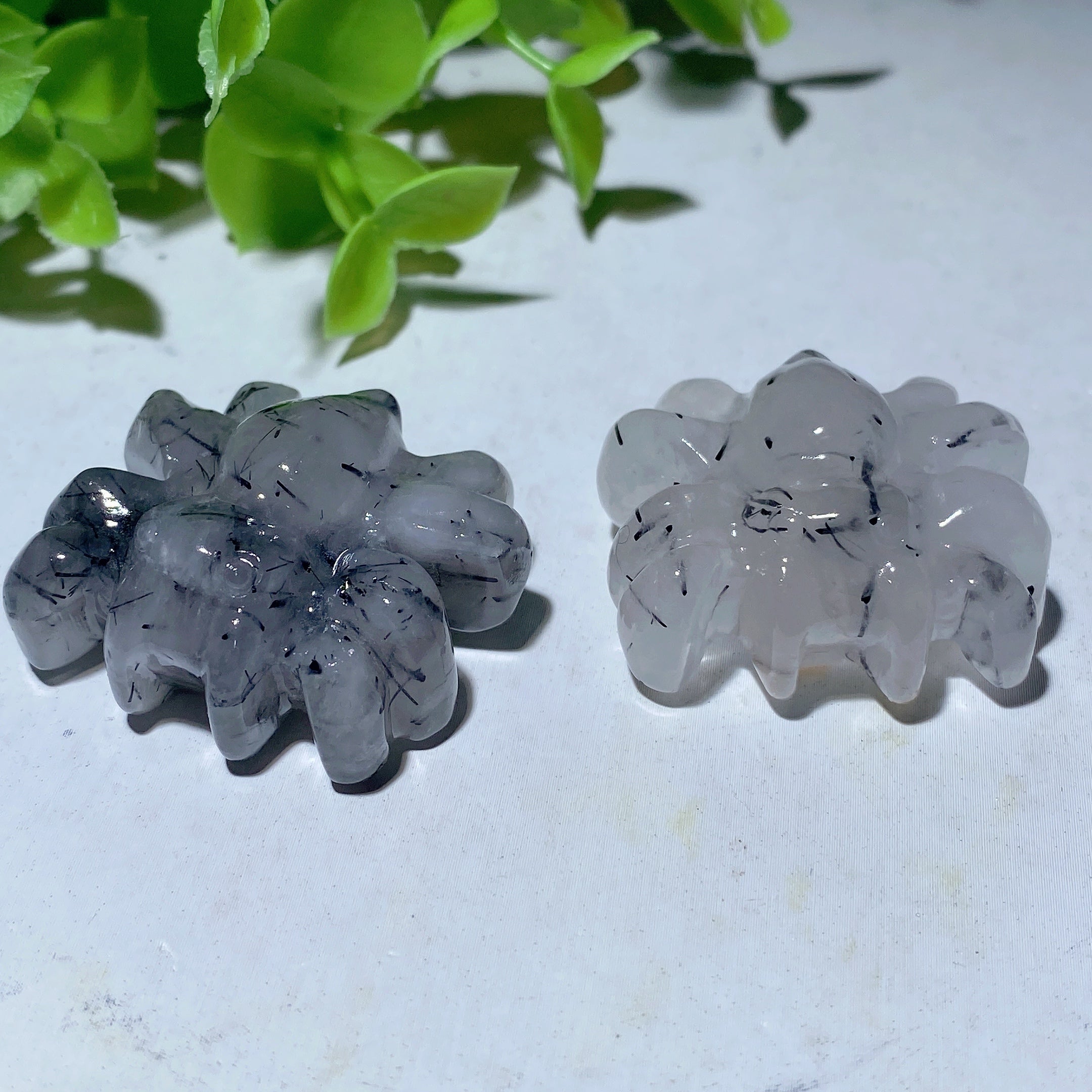 1.2-1.7 inch Black Tourmaline Crystal Animal Carvings for Healing