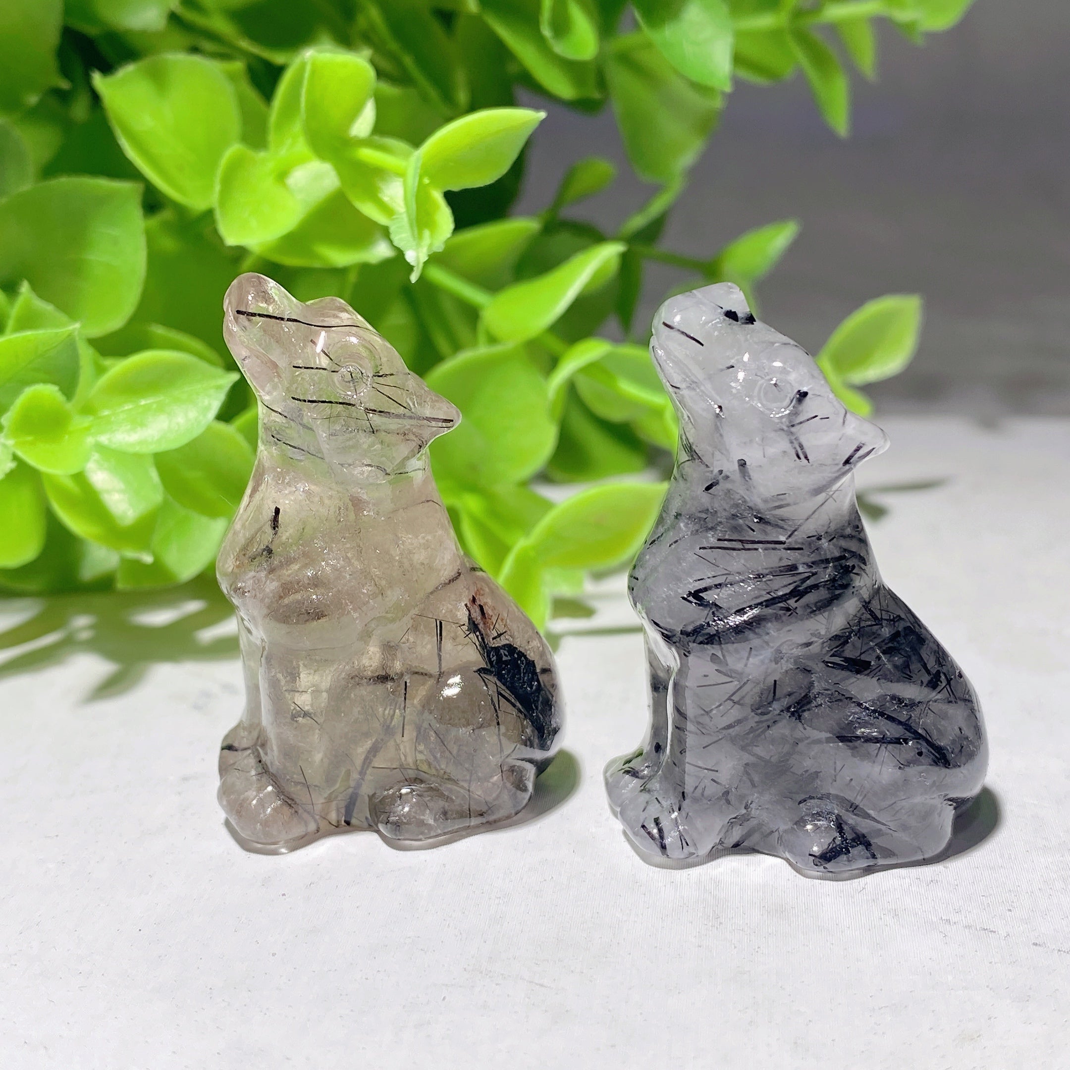 1.2-1.7 inch Black Tourmaline Crystal Animal Carvings for Healing