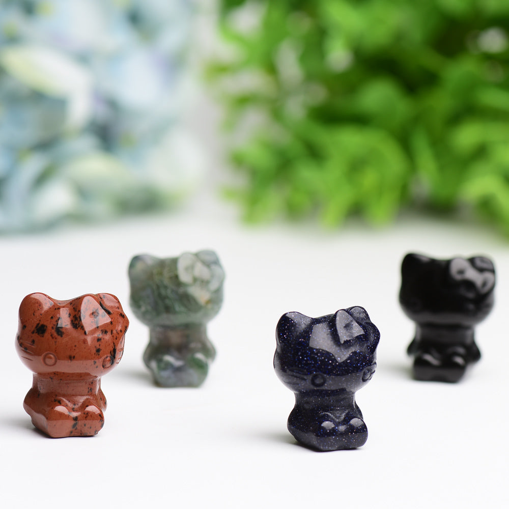 1.2 Inch Crystal Cat Carving Figurine for Healing